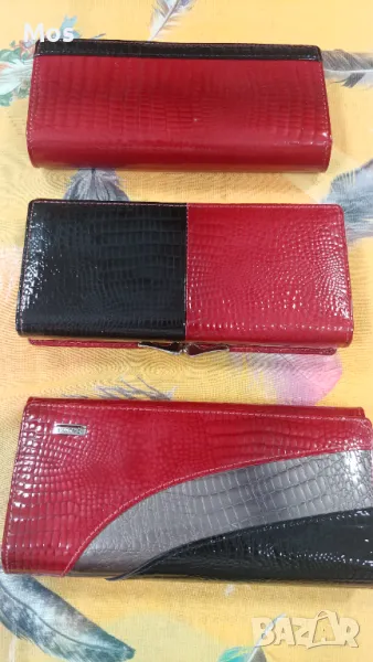 Дамски портмонета от естествена лакирана кожа различни цветове., снимка 1