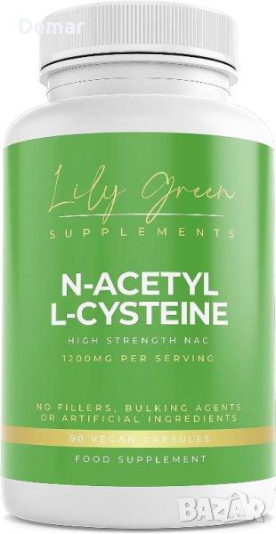 Lily Green N-ацетил цистеин 1200 mg 90 вегански капсули NAC , снимка 1