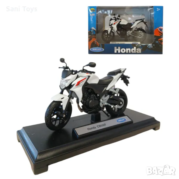 Метален мотор Welly – HONDA CB500F, 1:18, снимка 1