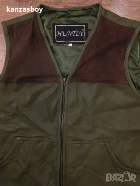 huntly mens lether vest - естествена кожа мъжки ловен елек 2ХЛ, снимка 1