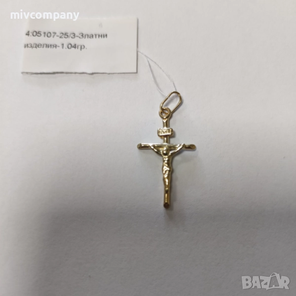 Златен кръст 1.04гр., снимка 1