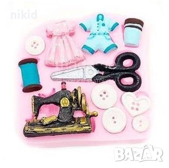 голям шивашки ножица копчета шевна машина силиконов молд форма фондан шоколад , снимка 1