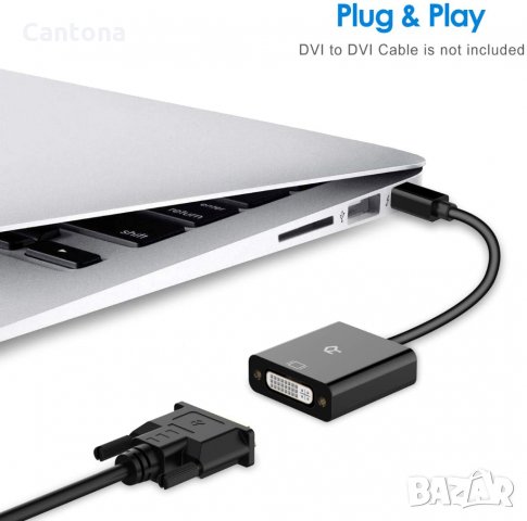 Преходник Rankie Mini DP към DVI, позлатен 1080P Mini DisplayPort (съвместим с Thunderbolt порт) към, снимка 4 - Кабели и адаптери - 35681968