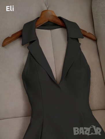 Нова дамска рокля без ръкави с халтер деколте и V-образно изрязване., снимка 6 - Рокли - 53655313