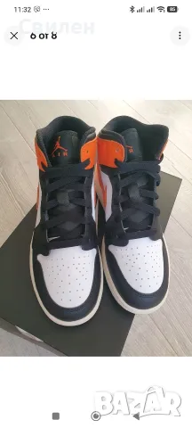 Nike Air Jordan 1 Mid black board 38.5, снимка 5 - Маратонки - 56017043