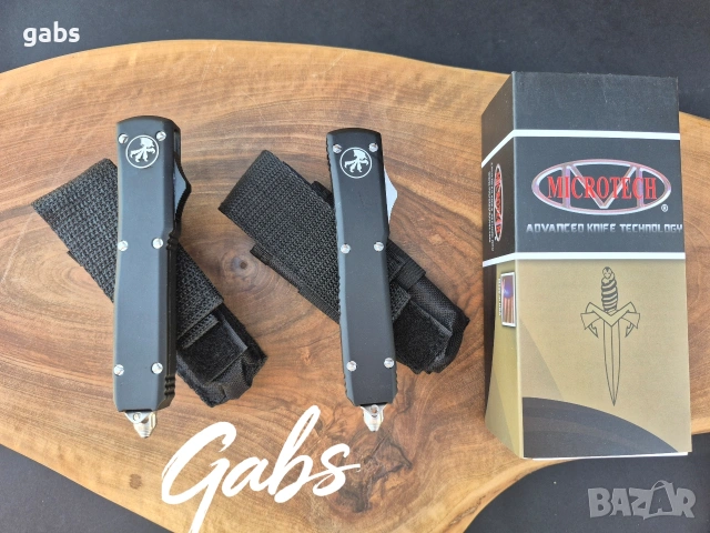 Автоматичен нож MICROTECH Ultratech,два модела,тъмно острие, снимка 11 - Ножове - 49241797