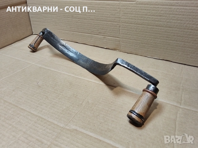 Уникален Голям Стар Кован Рукан, Голям Дърводелски Нож За Белене На Дърво / НОМЕР 701.