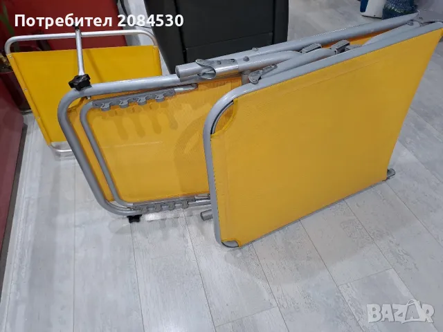 Алуминиев шезлонг със сенник 187/62см, снимка 7 - Градински мебели, декорация  - 49698246