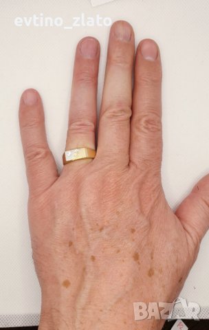 Златни мъжки пръстени-14К, снимка 12 - Пръстени - 38764140