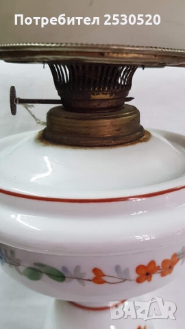 Антикварна порцеланова газена лампа., снимка 7 - Антикварни и старинни предмети - 36044870