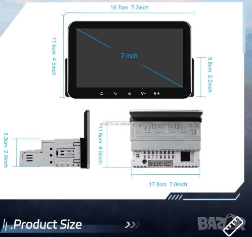 Мултимедия, плеър, с Андроид, единичен дин, навигация, за кола, автомобил, Android, 1 DIN, Carplay, снимка 14 - Аксесоари и консумативи - 51691060