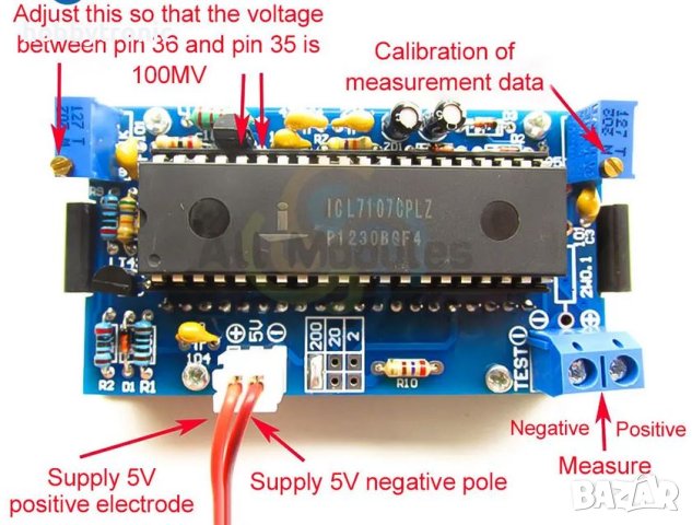 Волтметър кит за сглобяване 7107 LED, снимка 6 - Друга електроника - 42681078