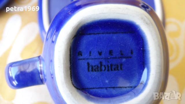 Двойни сетове в прекрасно кралско синьо на HABITAT RIVELI с нетипична форма, снимка 8 - Чаши - 50748783