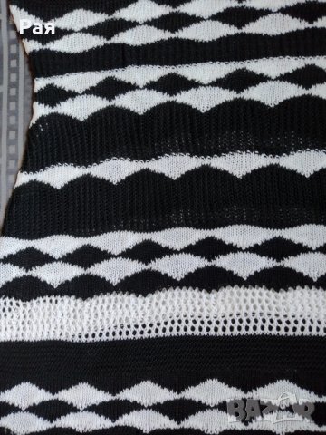 Плетена черно бяла рокля, снимка 10 - Рокли - 50658094