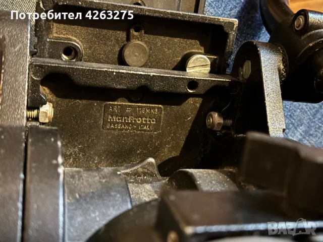 Трипод стативVinten с подвижна глава Manfrotto и професионални слушалки, снимка 4 - Чанти, стативи, аксесоари - 49113152