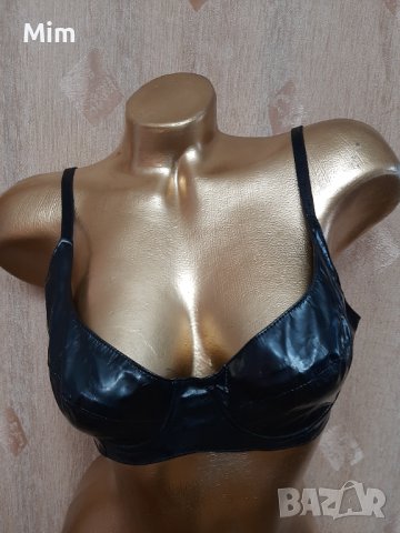 80 В Черен кожен сутиен/ бюстие/, снимка 2 - Бельо - 40211538