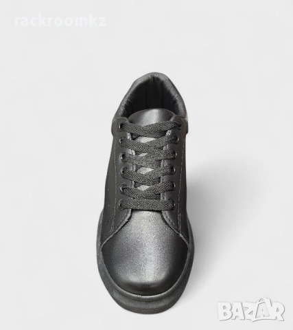 Стилни черни дамски кецове с повдигната подметка W081004 All Black, снимка 3 - Кецове - 53720781