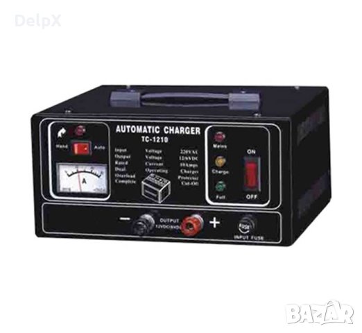 Мрежово комбинирано зарядно TC-1210 за оловни акумулатори с кабели 6V/12V 10A, снимка 1