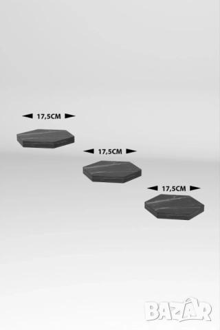 Рафтчета за стена/Комплект от 3 шестоъгълни етажерки за стена 5 цвята, снимка 6 - Етажерки - 52305084