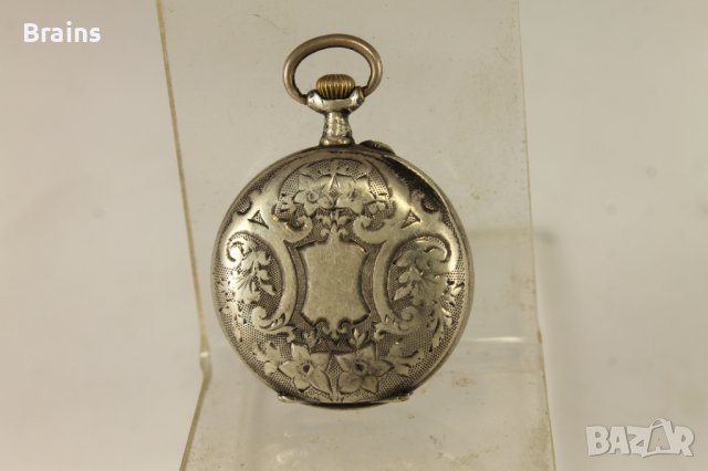 Красив Дамски Сребърен Джобен Цилиндър От Края На 19 Век, снимка 3 - Антикварни и старинни предмети - 41616428