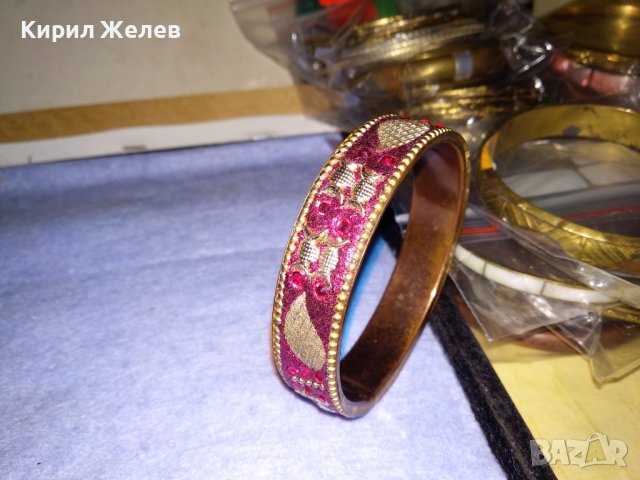 ЕФЕКТНА МОДНА ОРНАМЕНТИРАНА АРТ ГРИВНА БРОНЗИРАНА НЕРЪЖДАЕМА СТОМАНА и КРИСТАЛЧЕТА 37528, снимка 2 - Гривни - 40811061