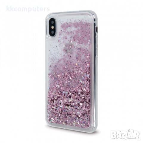 Силиконов кейс MBX Liquid с течност и брокат, За iPhone 14 (6.1), Розов, снимка 7 - Калъфи, кейсове - 39117903