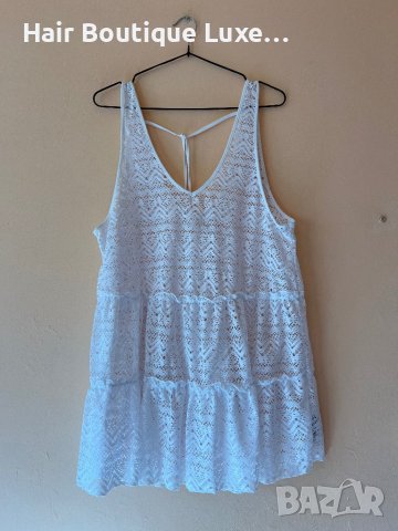 Мрежеста Бяла рокля за плаж като дантела 🤍, снимка 1 - Рокли - 44163437