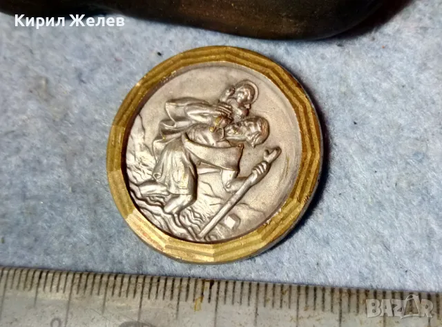 СВЕТИ ХРИСТОФОР / КРИСТОФЪР Стара ПОСРЕБРЕНА ИКОНКА с ПОЗЛАТА МАЙСТОРСКА РЕТРО АРТ ИЗРАБОТКА 45679, снимка 9 - Антикварни и старинни предмети - 48160836