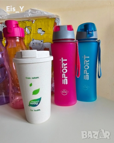 4 Нови шишета за вода, термочаша и четка (гъба) за измиване, при покупка на поне 3 бр.- подарък , снимка 4 - Буркани, бутилки и капачки - 52218632