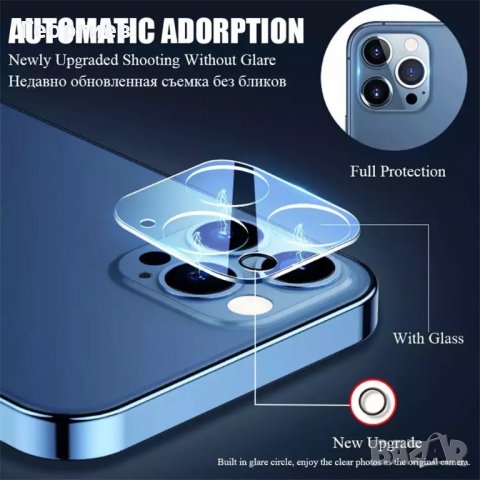 9D Стъклени протектори + 3D задна камера за Apple: iPhone 13/12 Mini , Pro и Pro Max , снимка 6 - Стъкла за телефони - 34376606