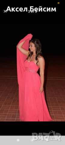 ВЕЛИКОЛЕПНА БАЛНА РОКЛЯ В НАСИТЕН  РОЗОВ ЦВЯТ, ИЗРАБОТЕНА ПО ПОРЪЧКА , снимка 2 - Рокли - 52620385