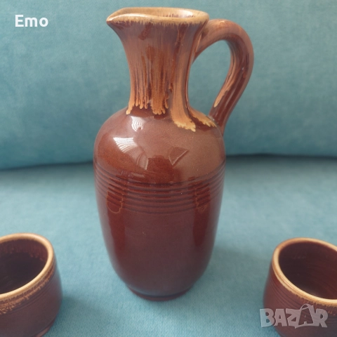Керамичен сет чаши + гарафа, снимка 2 - Сервизи - 52632762