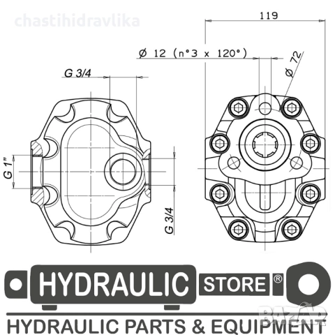 Зъбна помпа OMFB UNI NPH 51 10501100522 / 10501100513, снимка 3 - Части - 52154301