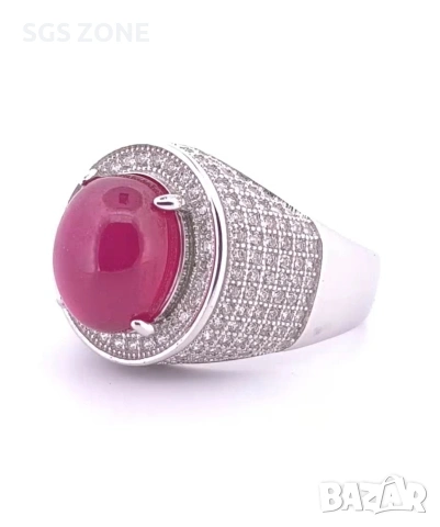 Голям мъжки пръстен с рубин от Таиланд 