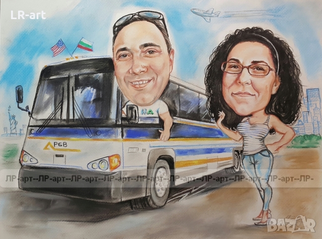 КАРИКАТУРИ,  ШАРЖ с пастели и моливи,ръчно рисувани  от снимка по ваш избор., снимка 4 - Картини - 36074806