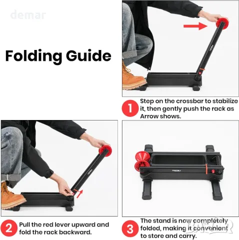 Сгъваема стойка за велосипеди Favoto – подходяща за 20-29 инчови шосейни и планински велосипеди, снимка 7 - Аксесоари за велосипеди - 49325599