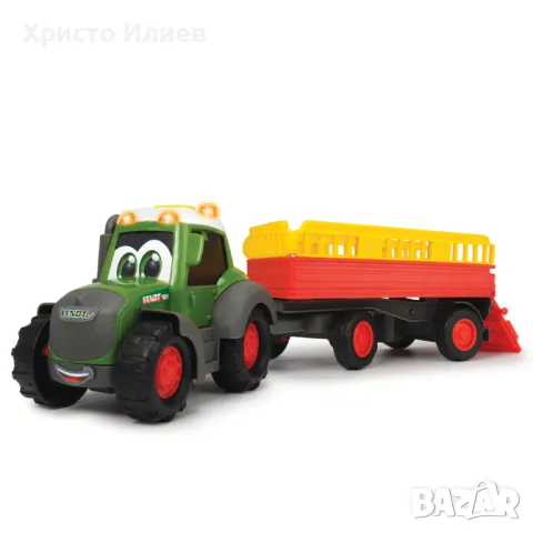 ABC Трактор с ремарке за животни с фигурка Крава Fendti, снимка 6 - Коли, камиони, мотори, писти - 48847475