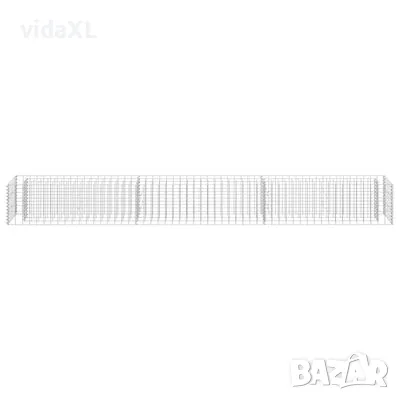 vidaXL Габион повдигната леха, поцинкована стомана, 270x30x30 cм（SKU:145637）, снимка 3 - Други - 48442937