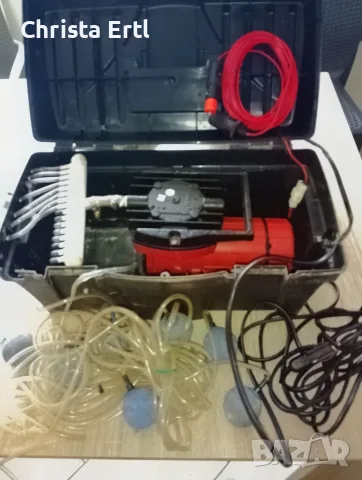 Мощен немски компресор за риба Hailea ACO-007 (12V, 130W) в куфар с аксесоари – САМО ЛИЧНО