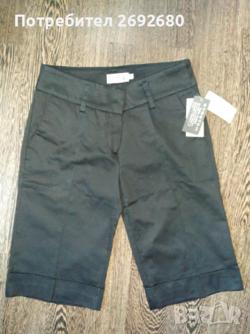 Нови с етикет къси черни дамски панталони 38-размер, снимка 1