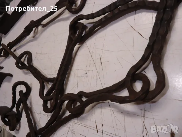 Кован синджир за огнище, снимка 3 - Други ценни предмети - 48647814