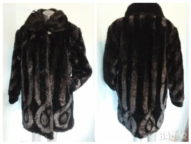 Два броя / Много ефектно палто от еко косъм с вата / голям размер , снимка 2 - Палта, манта - 38794460