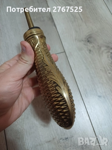 Релефна медна Барутница фишеклък пушка пищов възстановка , снимка 2 - Колекции - 52921341