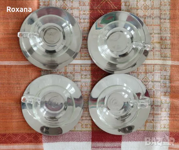 Чаши с чинийки за кафе Bormioli Rocco, снимка 2 - Сервизи - 48736582