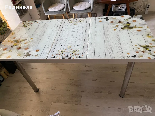 Столове 4 броя комплект и стъклена маса, снимка 11 - Столове - 55665774