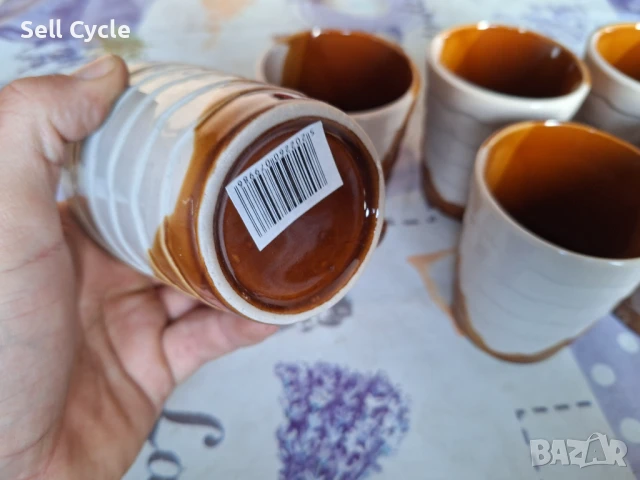 ✅КЕРАМИЧНИ ЧАШИ ЗА СОК/ЧАЙ/ВОДА❗, снимка 3 - Сервизи - 50958544