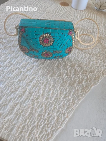 Ръчно изработена дамска чанта, мозайка, снимка 2 - Чанти - 51316226