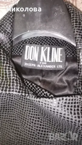 Ефектно черно кожено яке с уникален принт — стил и характер!, снимка 3 - Якета - 48213408