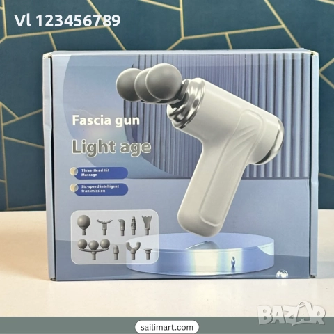 LM-130 Ръчен масажор  за дълбокотъканен масаж с 9 масажни глави 6 скорости тих, снимка 2 - Масажори - 52773934