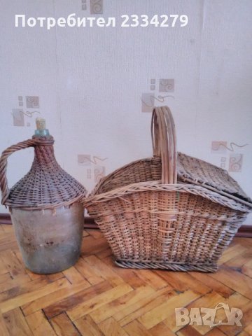 Автентичен кошник и дамаджана за декорация към битова къща., снимка 2 - Антикварни и старинни предмети - 35690303